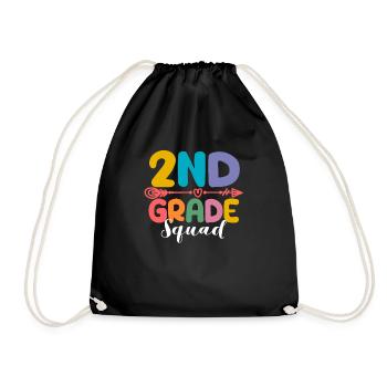 2nd Grade Squad Second Teacher Student 100th Day - Turnbeutel - Schwarz - Vorne