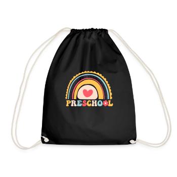 Vorschule Regenbogen Mädchen Jungen Kinder Lehrer - Turnbeutel - Schwarz - Vorne