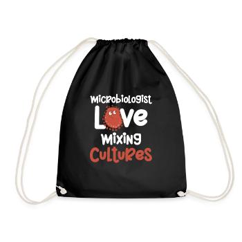 Microbiologists love to mix cultures - Drawstring Bag - black - Front