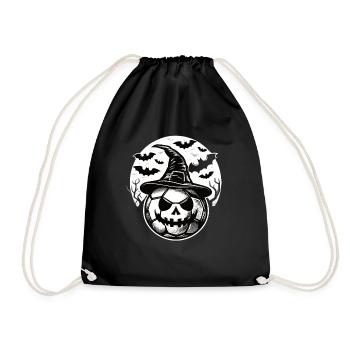 Halloween Soccer Football ballon de football avec chapeau et chauves-souris - Sac de sport léger - noir - Devant