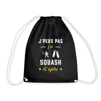 je peux pas j'ai squash apéro humour - Sac de sport léger - noir - Devant