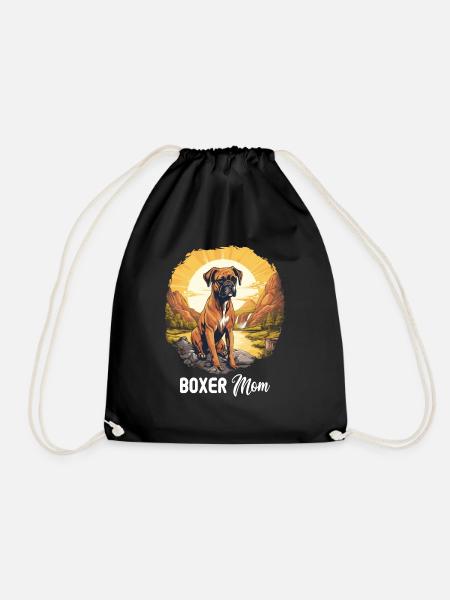 Hund Boxer - Turnbeutel - Schwarz