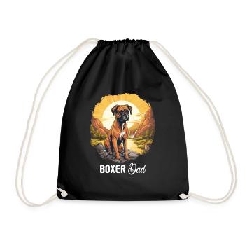 Hund Boxer - Turnbeutel - Schwarz - Vorne