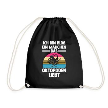 Tintenfisch Oktopus - Turnbeutel - Schwarz - Vorne
