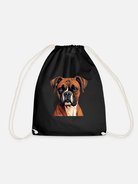 Hund Boxer - Turnbeutel - Schwarz