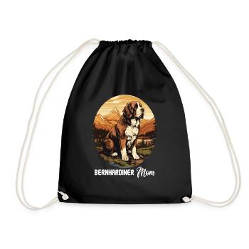 Hund Bernhardiner - Turnbeutel - Schwarz - Vorne