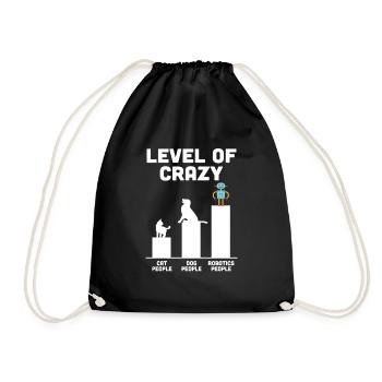 Robotics Cool Level Of Crazy Droid Builder Build R - Drawstring Bag - black - Front