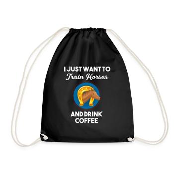 I just want to train horse riding bandana - Drawstring Bag - black - Front