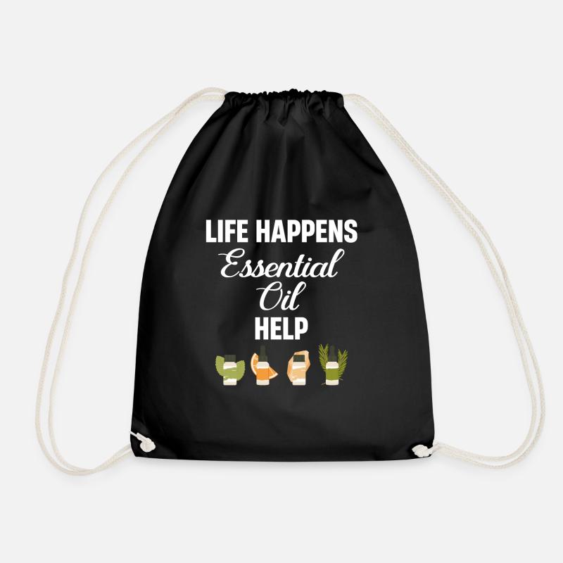 Life Happens Ätherische Öle Helfen - Turnbeutel - Schwarz