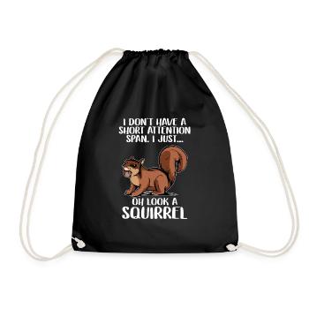 Drôle Mignon Animal Forêt I Juste Oh Regarder Écureuil - Sac de sport léger - noir - Devant