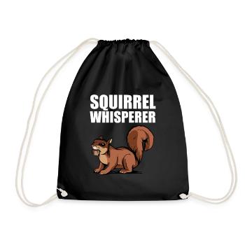 Animal Forest Rodent Cool Squirrel Whisperer - Drawstring Bag - black - Front