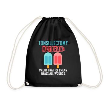 Amygdalectomie, récupération, amygdalectomie - Sac de sport léger - noir - Devant