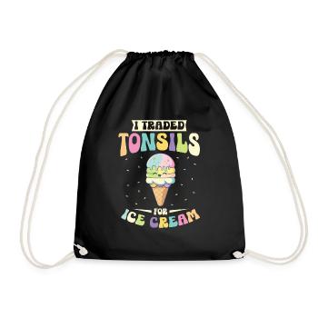 Amygdalectomie, récupération, amygdalectomie - Sac de sport léger - noir - Devant