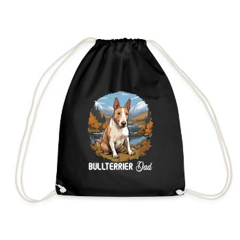 Dog Bull Terrier - Drawstring Bag - black - Front