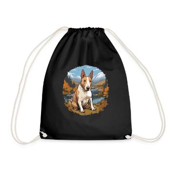 Dog Bull Terrier - Drawstring Bag - black - Front