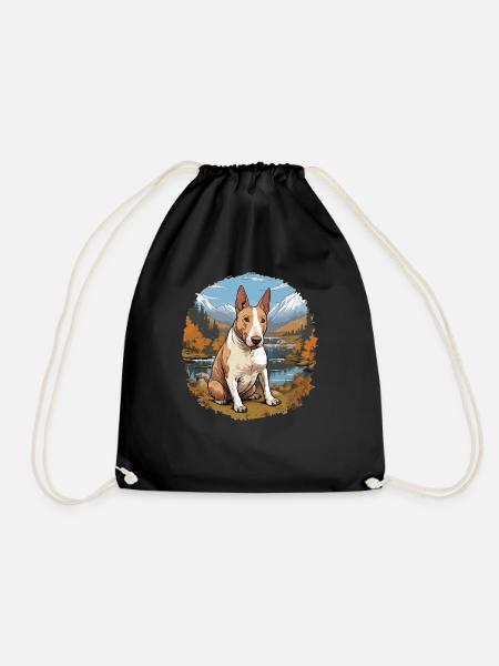 Hund Bullterrier - Turnbeutel - Schwarz