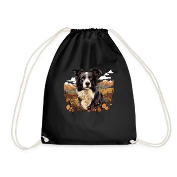 Chien Border Collie - Sac de sport léger - noir - Devant