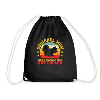 Retro Squirrel Mom Vintage Forest Animal Mother - Drawstring Bag - black - Front