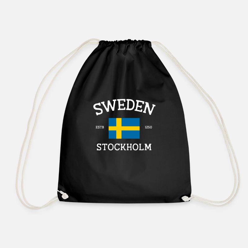 Schweden - Turnbeutel - Schwarz
