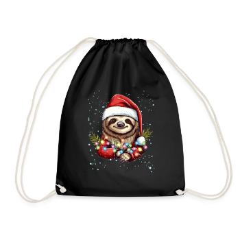 Sloth Lover Christmas Designs - Funny Christmas Sl - Drawstring Bag - black - Front