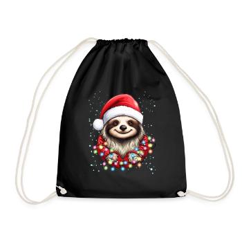 Faules Faultier Weihnachtsdesign für Männer und Frauen - Turnbeutel - Schwarz - Vorne