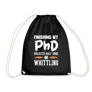 Wood Shining Wood Carving - Drawstring Bag - black - Front