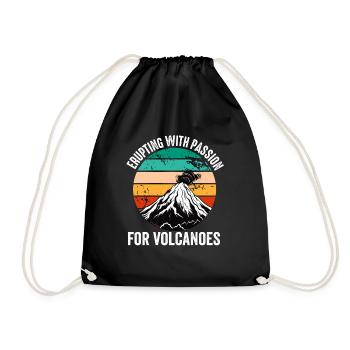 Vulkanologe, Vulkanologie, Geologe, Geologie - Turnbeutel - Schwarz - Vorne