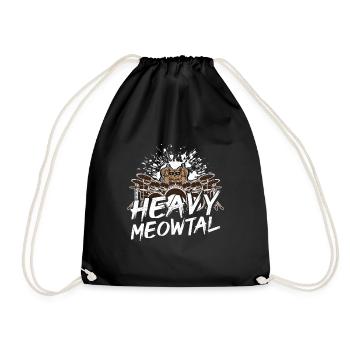 Heavy Meowtal Katze Heavy Metal Rock Headbanger Ca - Turnbeutel - Schwarz - Vorne