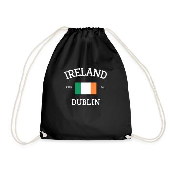 Ireland - Drawstring Bag - black - Front