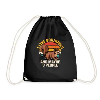 J’aime les écureuils et peut-être comme 3 personnes rétro pour - Sac de sport léger - noir - Devant