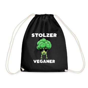 Stolzer Veganer - Turnbeutel - Schwarz - Vorne