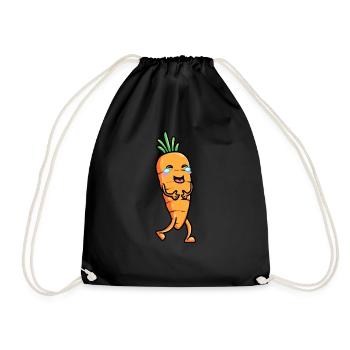 Carotte, Émoticône, Légume, Végétalien, Végétarien - Sac de sport léger - noir - Devant