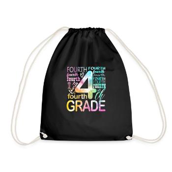 Tie Dye 4e année équipe de typographie quatrième année - Sac de sport léger - noir - Devant