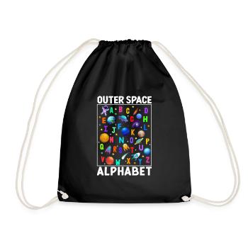 Outer Space Alphabet Kindergarten Lehrer 100 Tage - Turnbeutel - Schwarz - Vorne