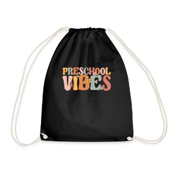 Préscolaire Vibes Enseignant Étudiant Rétro 100 Jours - Sac de sport léger - noir - Devant
