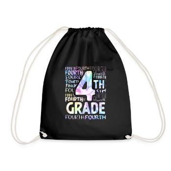 Tie Dye 4th Grade Typography Team Fourth Grade - Drawstring Bag - black - Front