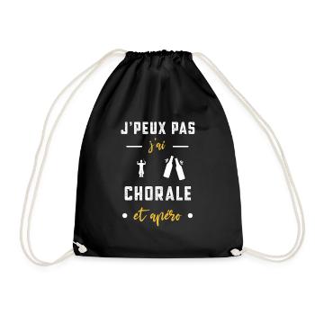je peux pas j'ai chorale apéro humour - Sac de sport léger - noir - Devant