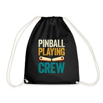 Pinball Machine Pinball Machine - Drawstring Bag - black - Front