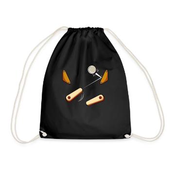 Pinball Machine Pinball Machine - Drawstring Bag - black - Front