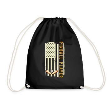 Pinball Machine Pinball Machine - Drawstring Bag - black - Front