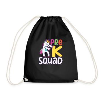 Pre-K Squad Flossing Unicorn 100. Tag der Schule - Turnbeutel - Schwarz - Vorne