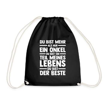 Neffe Nichte Onkel - Turnbeutel - Schwarz - Vorne