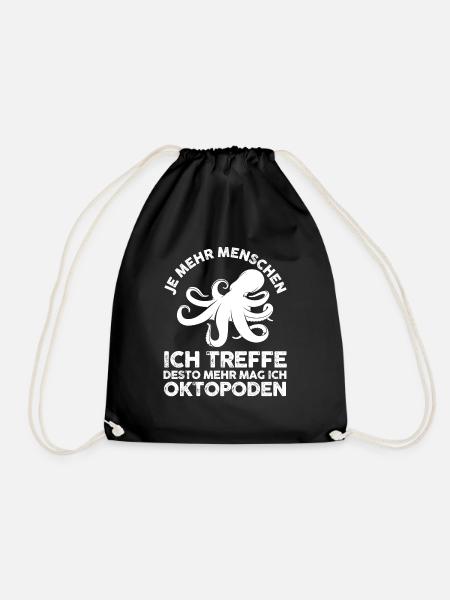 Tintenfisch Oktopus - Turnbeutel - Schwarz