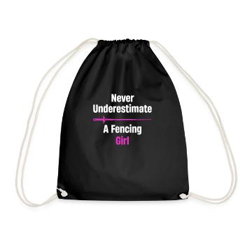 Ne sous-estimez jamais une escrimeuse - Sac de sport léger - noir - Devant