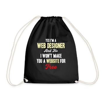 Ja, Ich Bin Ein Webdesigner, Nein, Ich Werde - Turnbeutel - Schwarz - Vorne