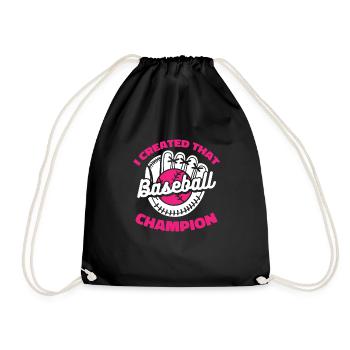 Baseball Mutter Baseball Mama - Turnbeutel - Schwarz - Vorne