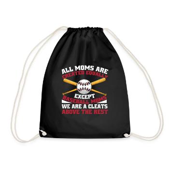 Baseball Mutter Baseball Mama - Turnbeutel - Schwarz - Vorne