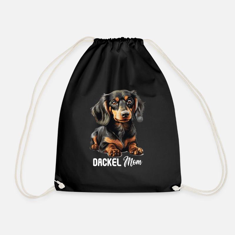 Hund Dackel - Turnbeutel - Schwarz