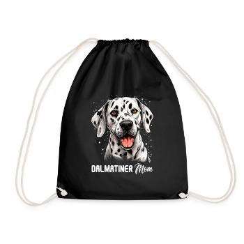 Dog Dalmatian - Drawstring Bag - black - Front