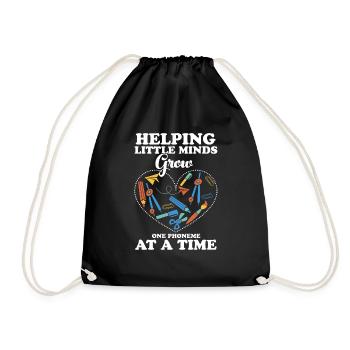 ESL Teacher Helping Little Minds Grow One Phonemes - Drawstring Bag - black - Front